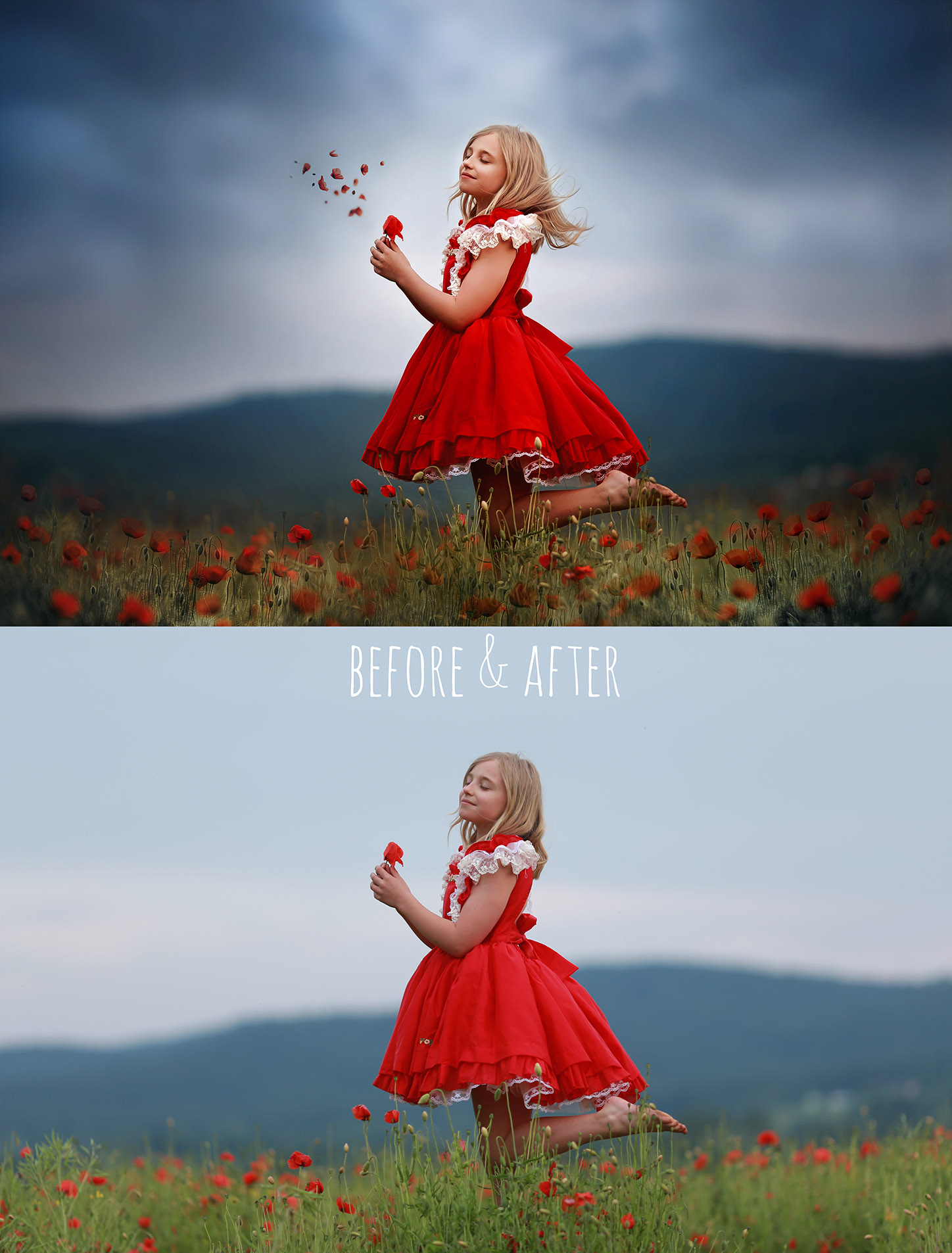 "RED POPPIES" Digital Backgrounds & Overlays - Image 4