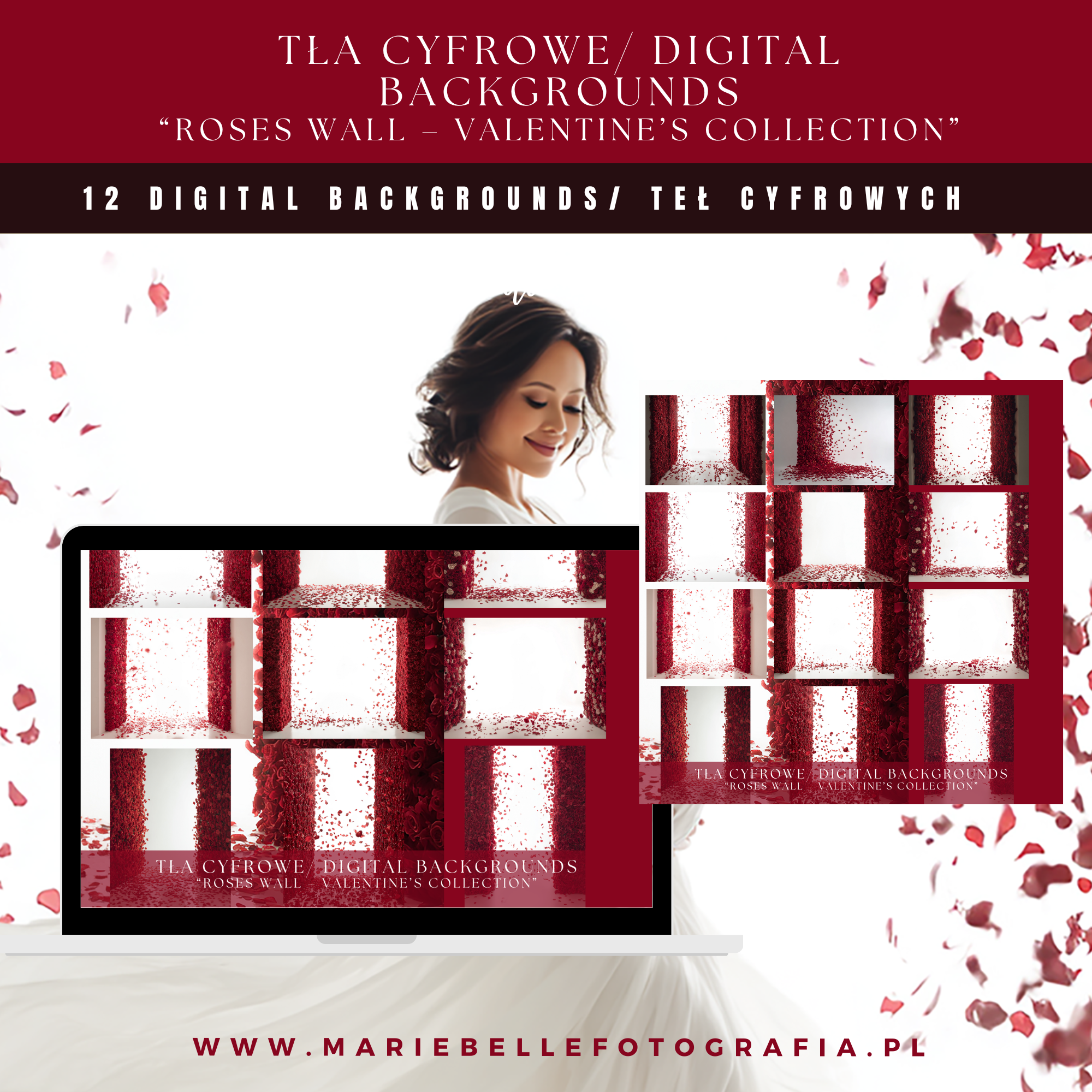 Roses Wall – Digital Backgrounds